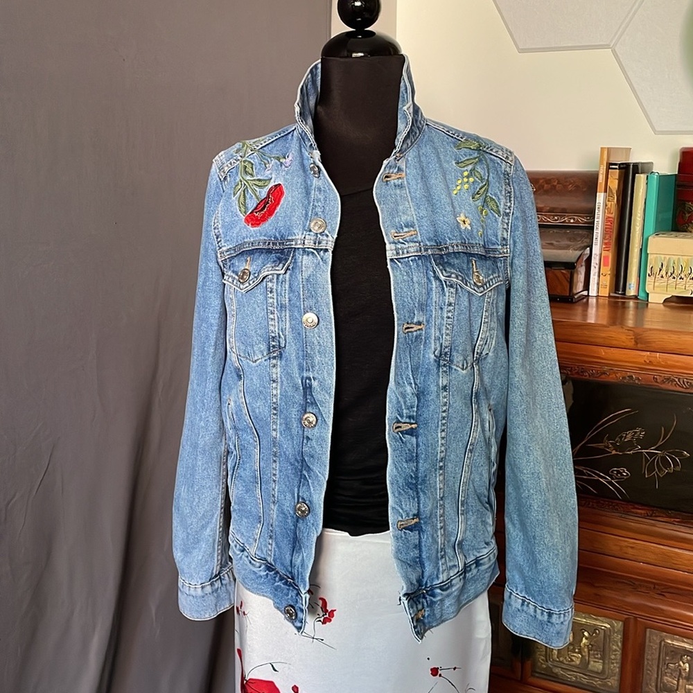 &DENIM “Liberté” Embroidered Floral Denim Jacket - Picture 4 of 14